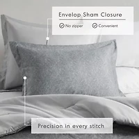 Camden Chambray Print Solid Comforter Set