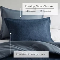 Camden Chambray Print Solid Comforter Set