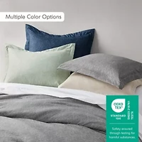 Camden Chambray Print Solid Comforter Set