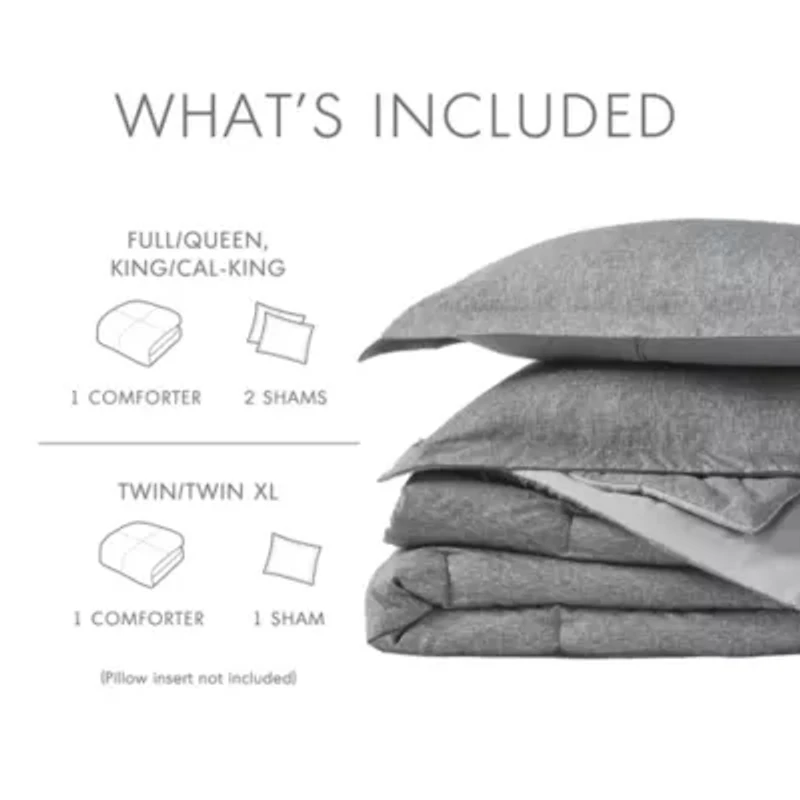 Camden Chambray Print Solid Comforter Set