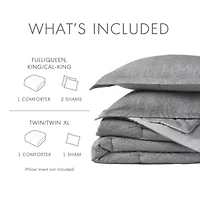Camden Chambray Print Solid Comforter Set