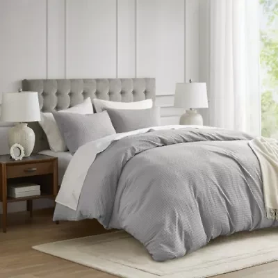 Mina Waffle Weave Textured Duvet Cover Set