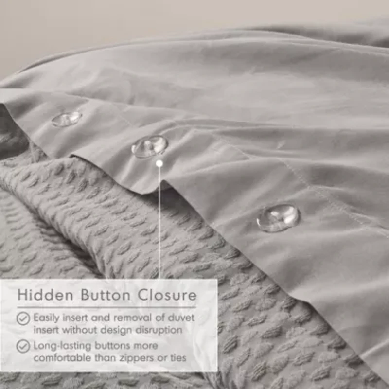 Mina Waffle Weave Textured Duvet Cover Set