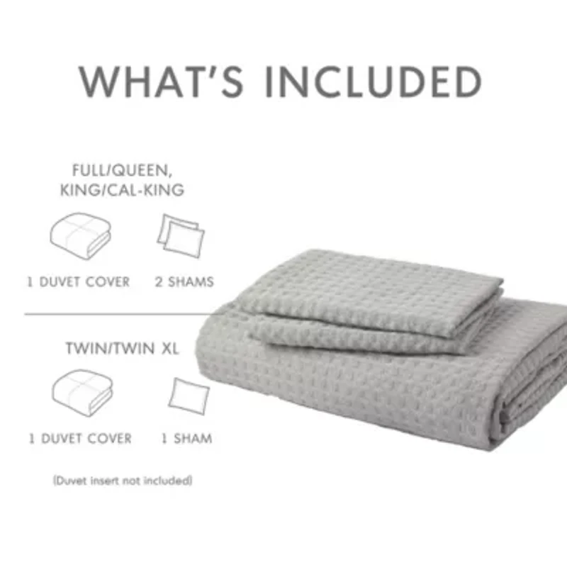 Mina Waffle Weave Textured Duvet Cover Set