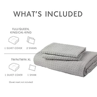 Mina Waffle Weave Textured Duvet Cover Set