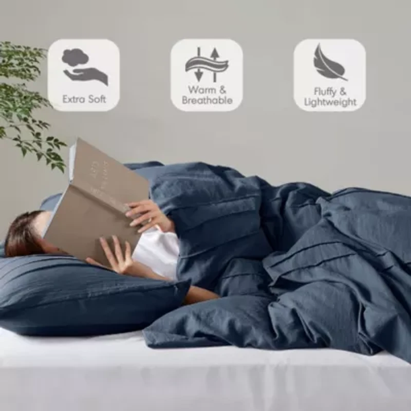 Porter Soft Washed Pleated Comforter Set