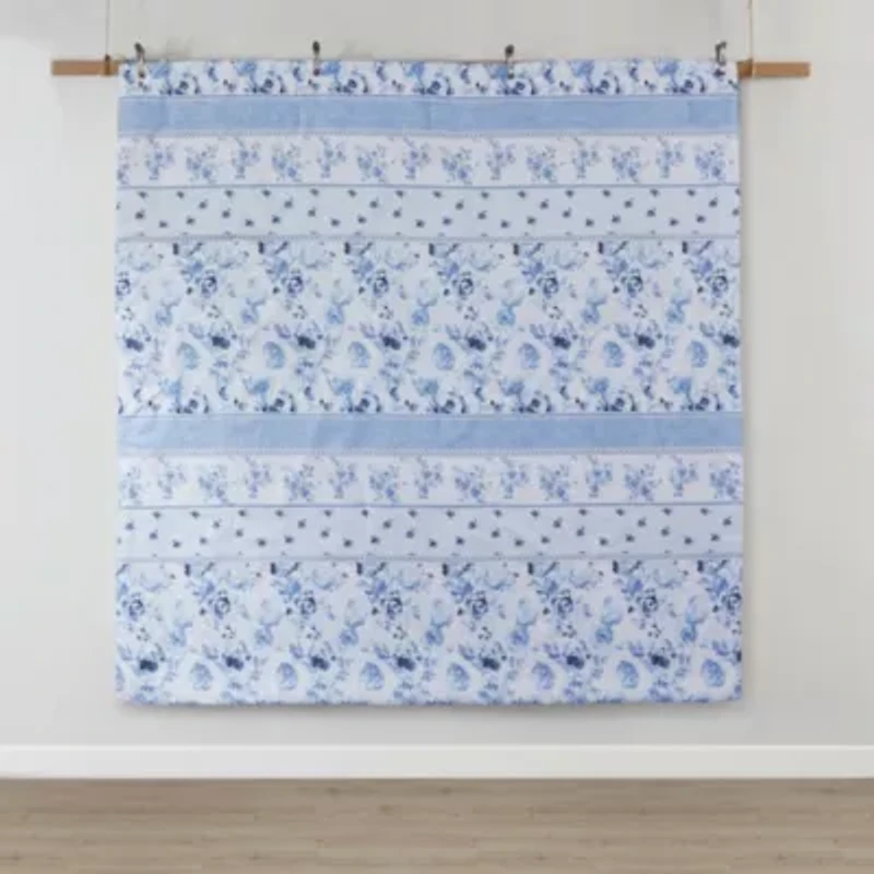 Christa Floral Striped Comforter Set