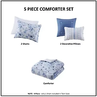 Christa Floral Striped Comforter Set