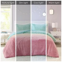 Primrose Ombre Shaggy Faux Fur Comforter Set