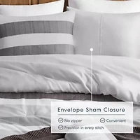 Blake Stripe Textured Print Comforter Set