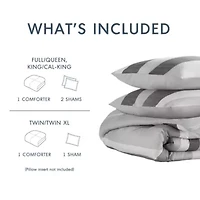 Blake Stripe Textured Print Comforter Set