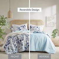Gabby Reversible Floral Botanical Seersucker Comforter Set