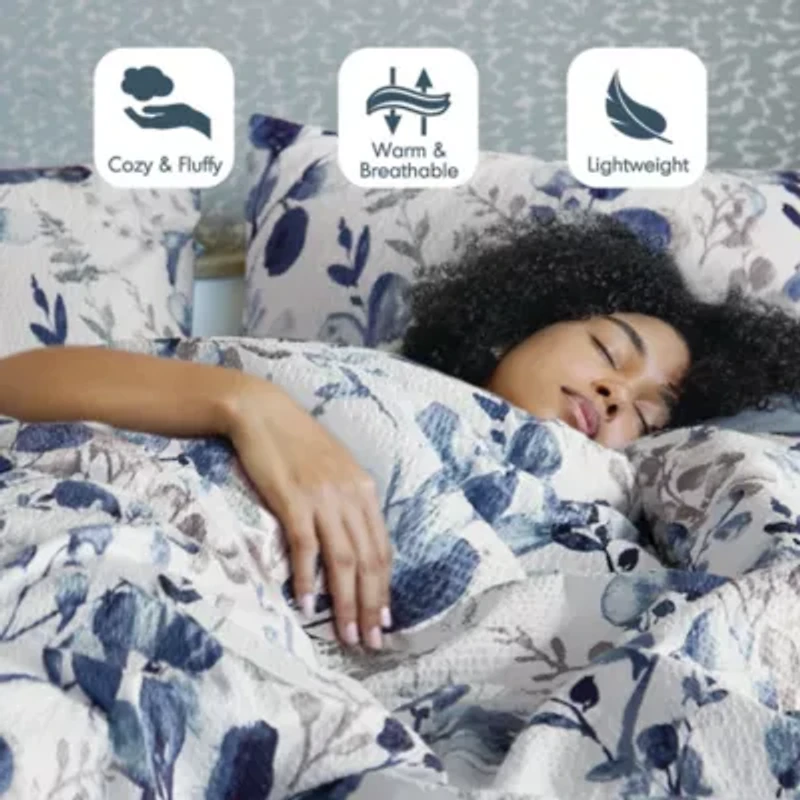Gabby Reversible Floral Botanical Seersucker Comforter Set