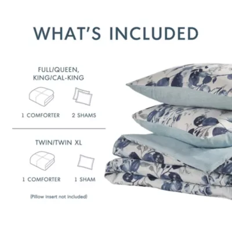 Gabby Reversible Floral Botanical Seersucker Comforter Set
