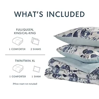 Gabby Reversible Floral Botanical Seersucker Comforter Set