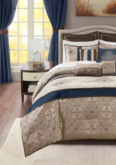 Madison Park Essentials Delaney 24-Piece Complete Comforter Set - Red