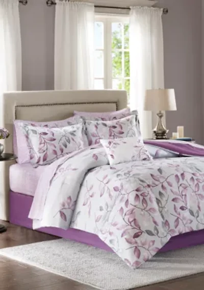 Madison Park Essentials Lafael Complete Comforter Set - Purple