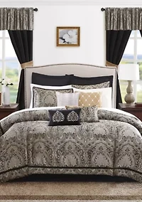 Madison Park Essentials Michelle 24-Piece Complete Comforter Set - Black