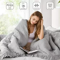 Phoebe Diamond Quilted Ruffle Edge Comforter Set