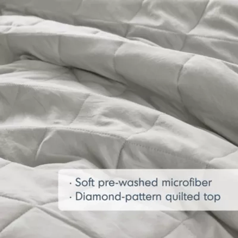 Phoebe Diamond Quilted Ruffle Edge Comforter Set