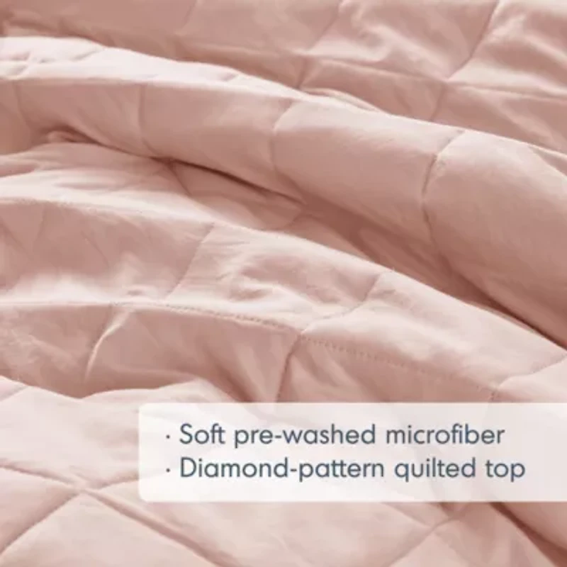Phoebe Diamond Quilted Ruffle Edge Comforter Set
