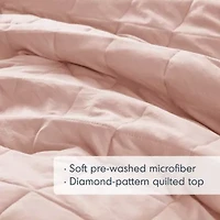 Phoebe Diamond Quilted Ruffle Edge Comforter Set