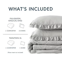 Phoebe Diamond Quilted Ruffle Edge Comforter Set