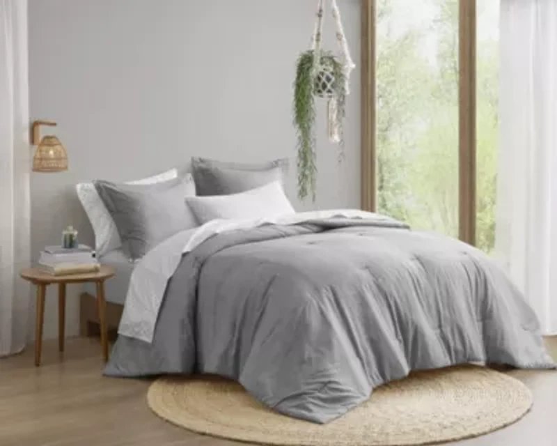 Camden Chambray Print Microfiber Comforter Set with Bed Sheets