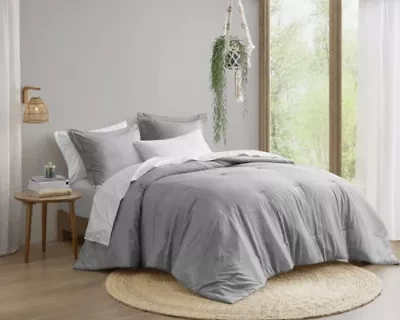Camden Chambray Print Microfiber Comforter Set with Bed Sheets