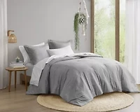 Camden Chambray Print Microfiber Comforter Set with Bed Sheets