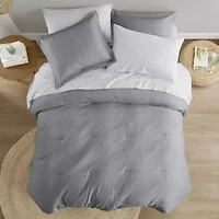 Camden Chambray Print Microfiber Comforter Set with Bed Sheets