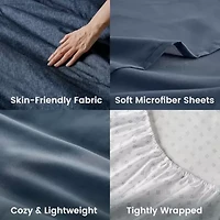 Camden Chambray Print Microfiber Comforter Set with Bed Sheets