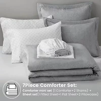 Camden Chambray Print Microfiber Comforter Set with Bed Sheets
