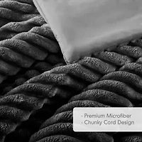 Avril Fluffy Ribbed Plush Comforter Set