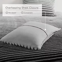 Avril Fluffy Ribbed Plush Comforter Set