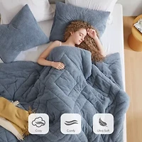Kyla Double Diamond Quilted Teddy Comforter Set