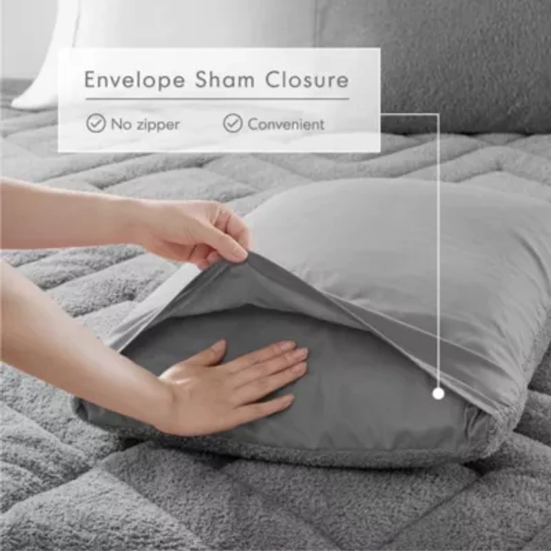 Kyla Double Diamond Quilted Teddy Comforter Set