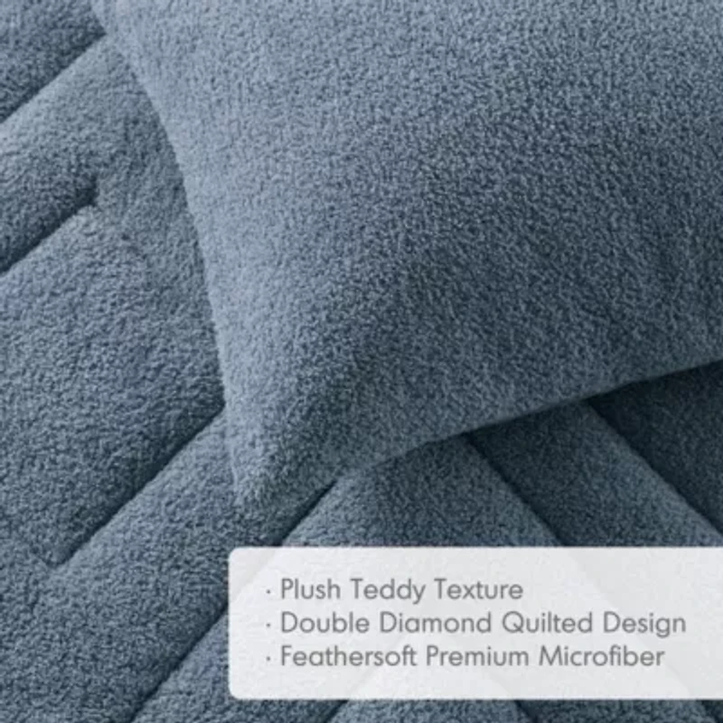 Kyla Double Diamond Quilted Teddy Comforter Set