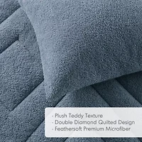 Kyla Double Diamond Quilted Teddy Comforter Set