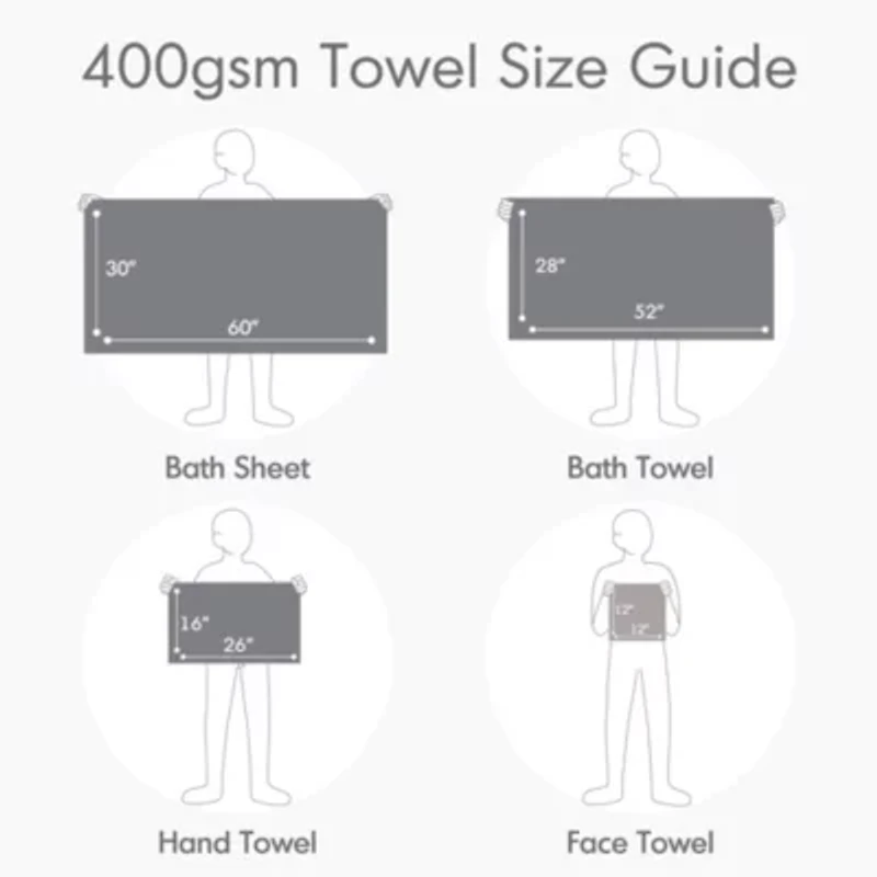 400GSM Essential Bundle Quick Dry 100% Cotton 12pc Towel Set