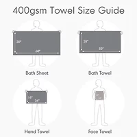 400GSM Essential Bundle Quick Dry 100% Cotton 12pc Towel Set
