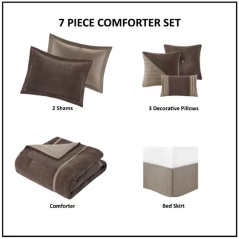 Dallas 7 Piece Micro Corduroy Comforter Set