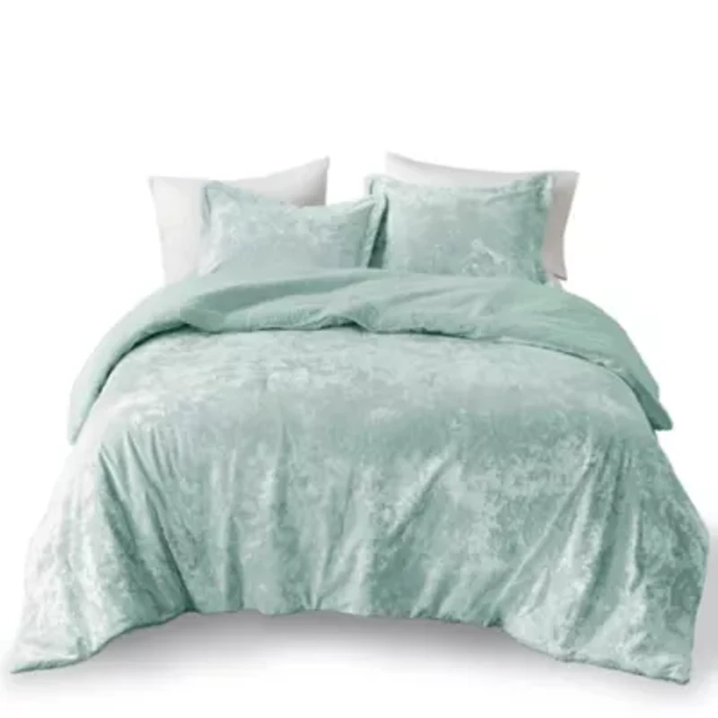 Mira Crushed Velvet Sherpa Reversible Comforter Set