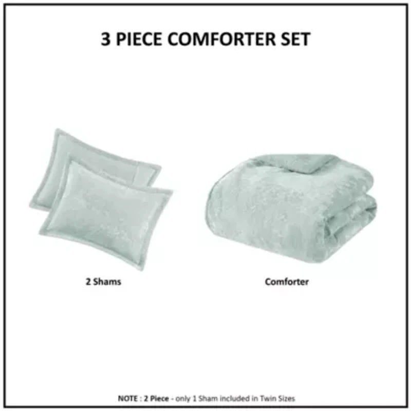 Mira Crushed Velvet Sherpa Reversible Comforter Set