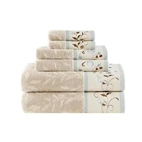 Serene Embroidered Cotton Jacquard 6 Piece Towel Set