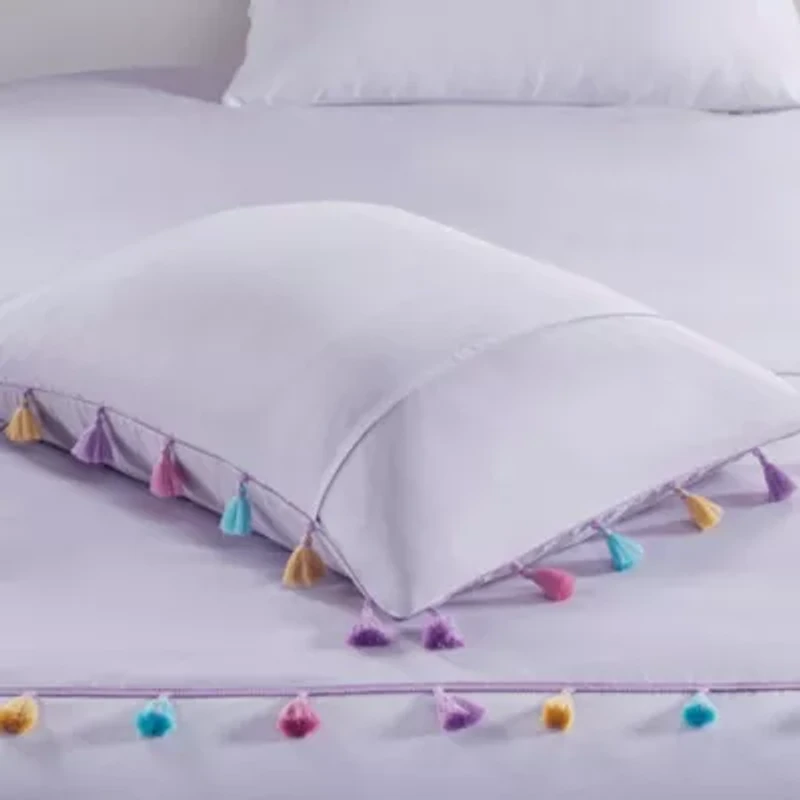 Tessa Tassel Comforter Set with Heart Shaped Throw Pillow