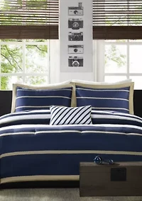 Ashton Comforter Set - Navy