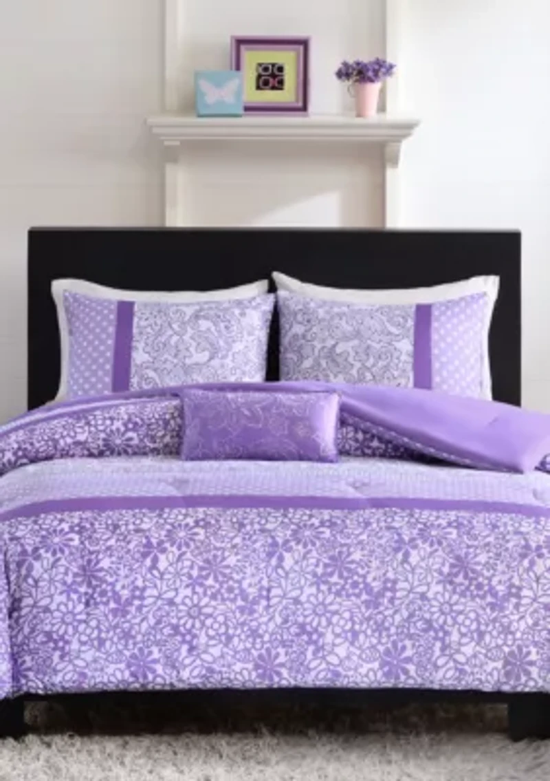Riley Comforter Set - Purple