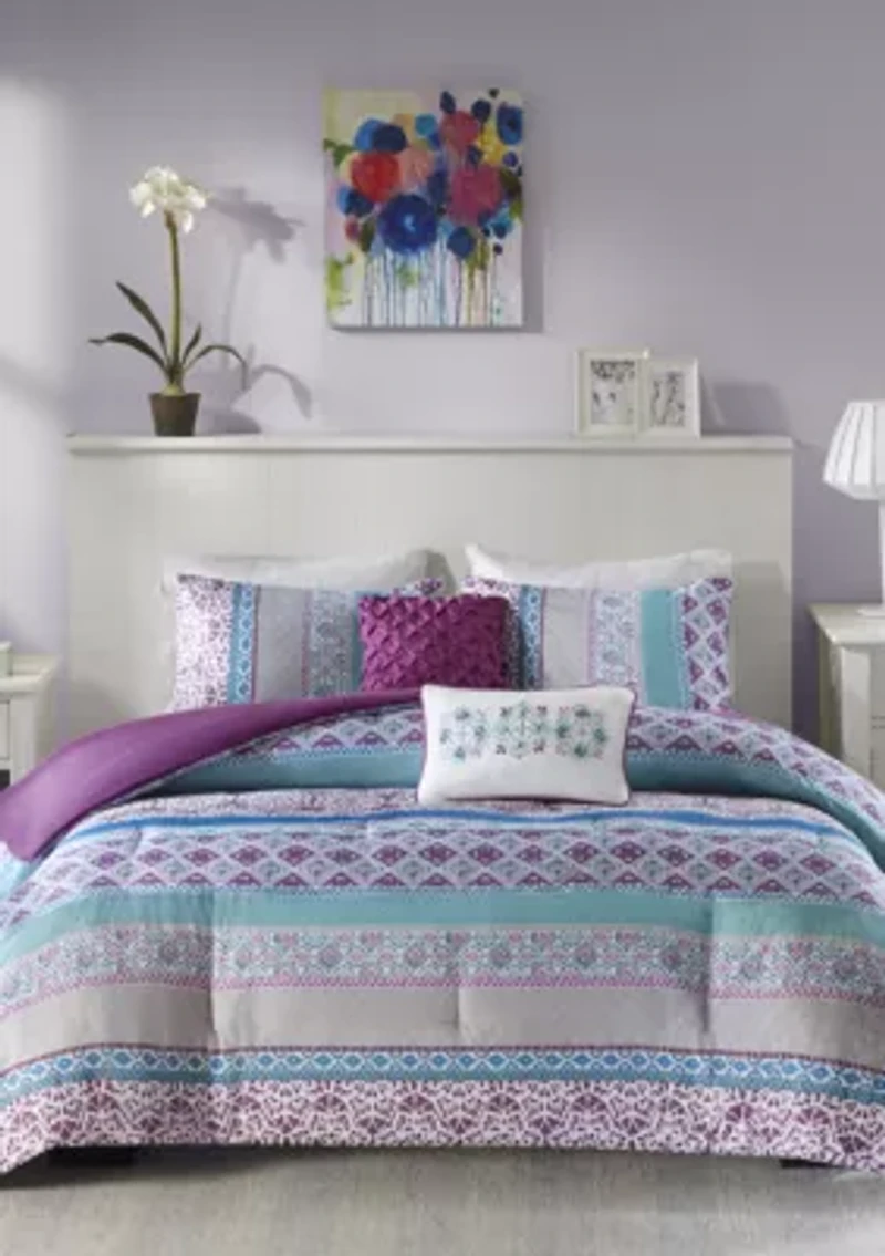 Joni Comforter Set - Purple
