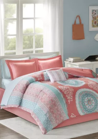 Intelligent Design Loretta Complete Bed Set - Coral
